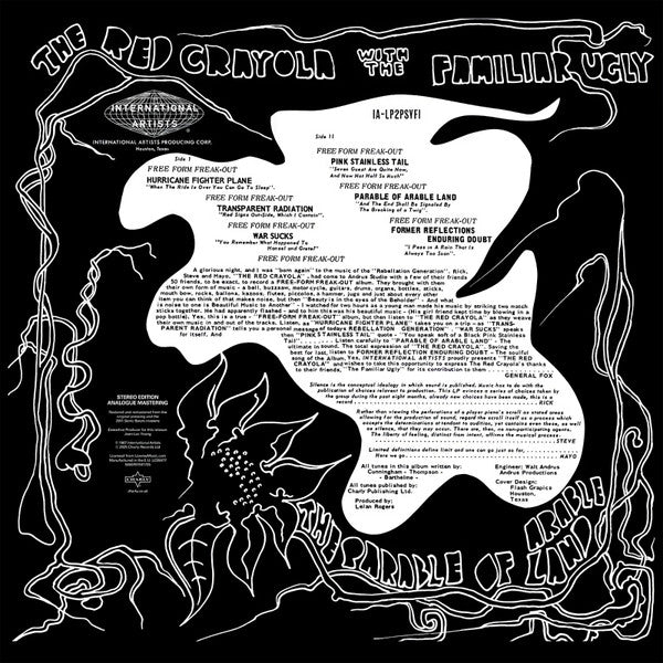 RED CRAYOLA (レッド・クレイオラ) - The Parable of Arable Land (EU チャーリー社限定リマスター再発ステレオ LP/New ) 作'67年どサイケ・デビュー・アルバム