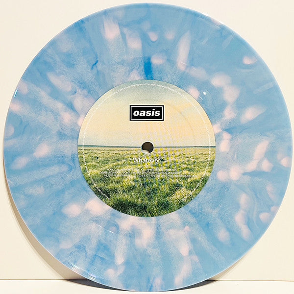 OASIS (オアシス) - Whatever (EU 限定復刻リマスター再発「ブルー&ピンク・スプラッターヴァイナル」 7インチ/NEW) '94年名曲シングル
