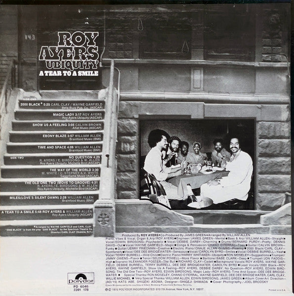 ROY AYERS UBIQUITY (ロイ・エアーズ・ユビキティ) - A Tear To A Smile (US 限定復刻再発 LP/New)’75年傑作5作目アルバム