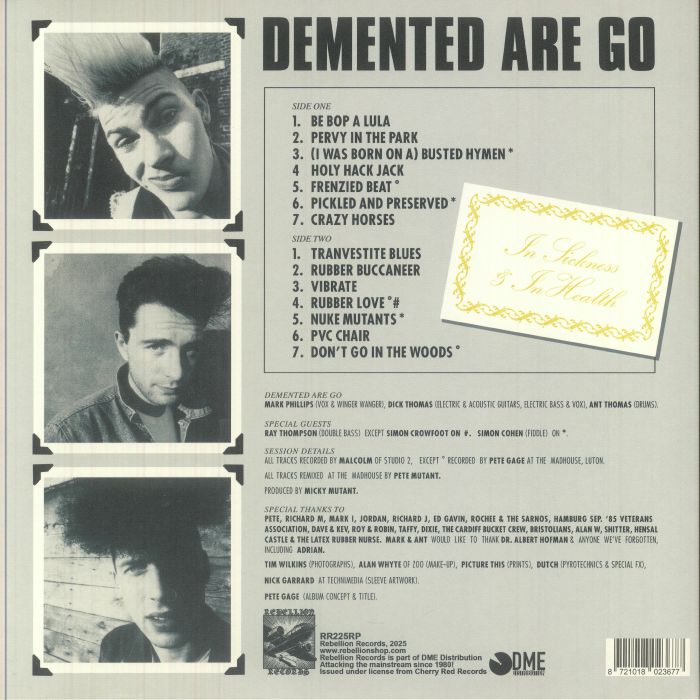 DEMENTED ARE GO (ディメンテッド・アー・ゴー) - In Sickness & In Hearth (Dutch 500枚限定再発「ミルキークリア&ブラックスモークヴァイナル」 LP/NEW) '86年1stアルバム
