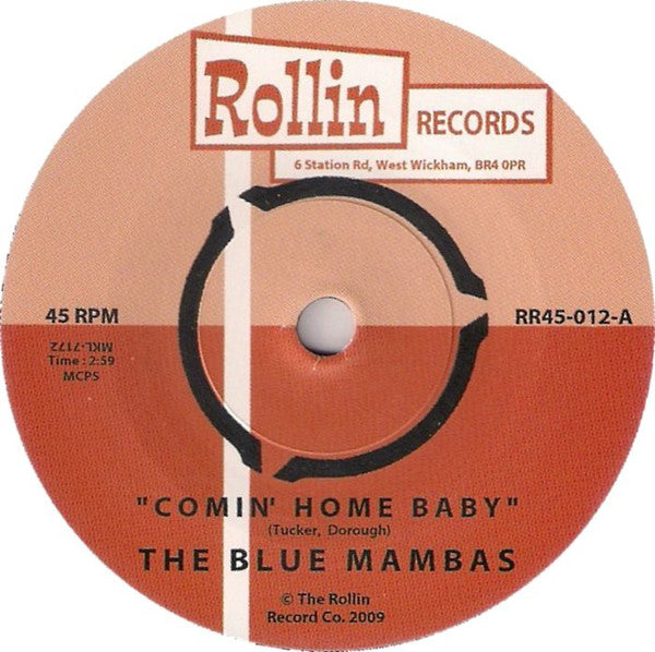 BLUE MAMBAS, THE (ザ・ブルー・マンバス) - Comin' Home Baby / Double Barrel (UK 限定リリース 7インチ/NEW) '09年ポップコーン名曲のインスト・カバー!
