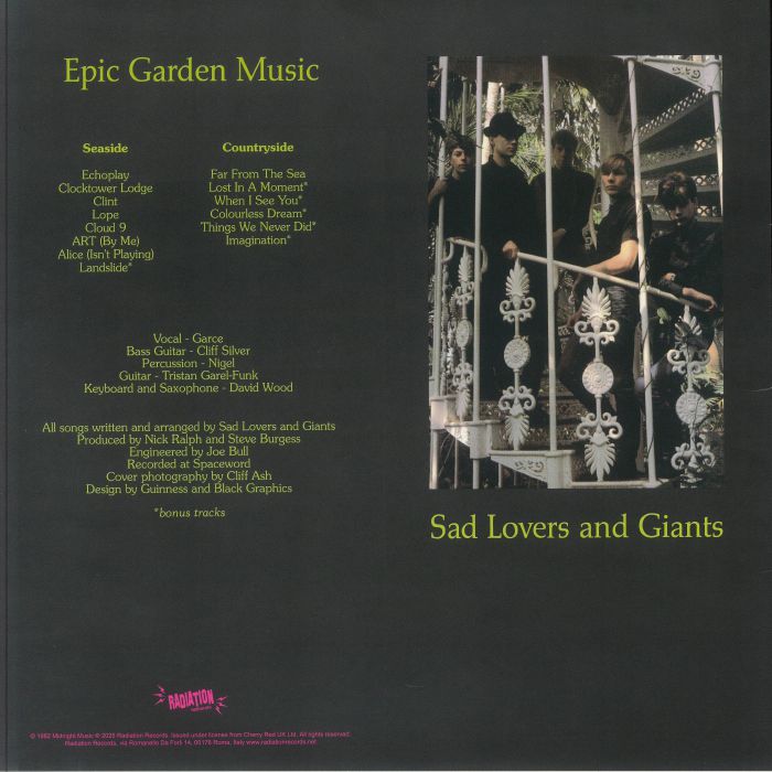 SAD LOVERS AND GIANTS (サッド・ラヴァーズ・アンド・ジャイアンツ) - Epic Garden Music (EU 限定「カラーヴァイナル」 LP/NEW) '82年1stアルバム