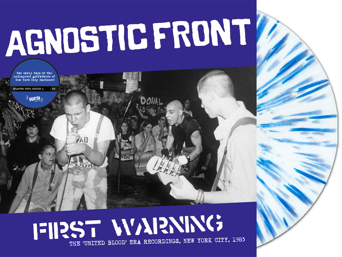 AGNOSTIC FRONT (アグノスティック・フロント) - First Warning - The 'United Blood' Era Recordings, New York City, 1983 (Italy 250枚限定再発ナンバリング入り「スプラッターヴァイナル」LP/ New) 怒涛の全47曲 !