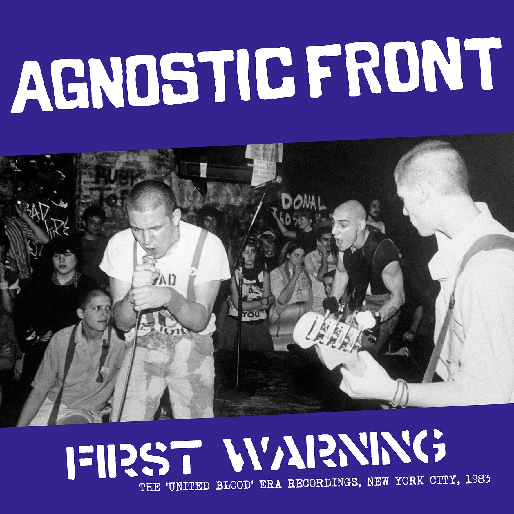 AGNOSTIC FRONT (アグノスティック・フロント) - First Warning - The 'United Blood' Era Recordings, New York City, 1983 (Italy 限定再発「ブルーヴァイナル」LP/ New) 怒涛の全47曲 !