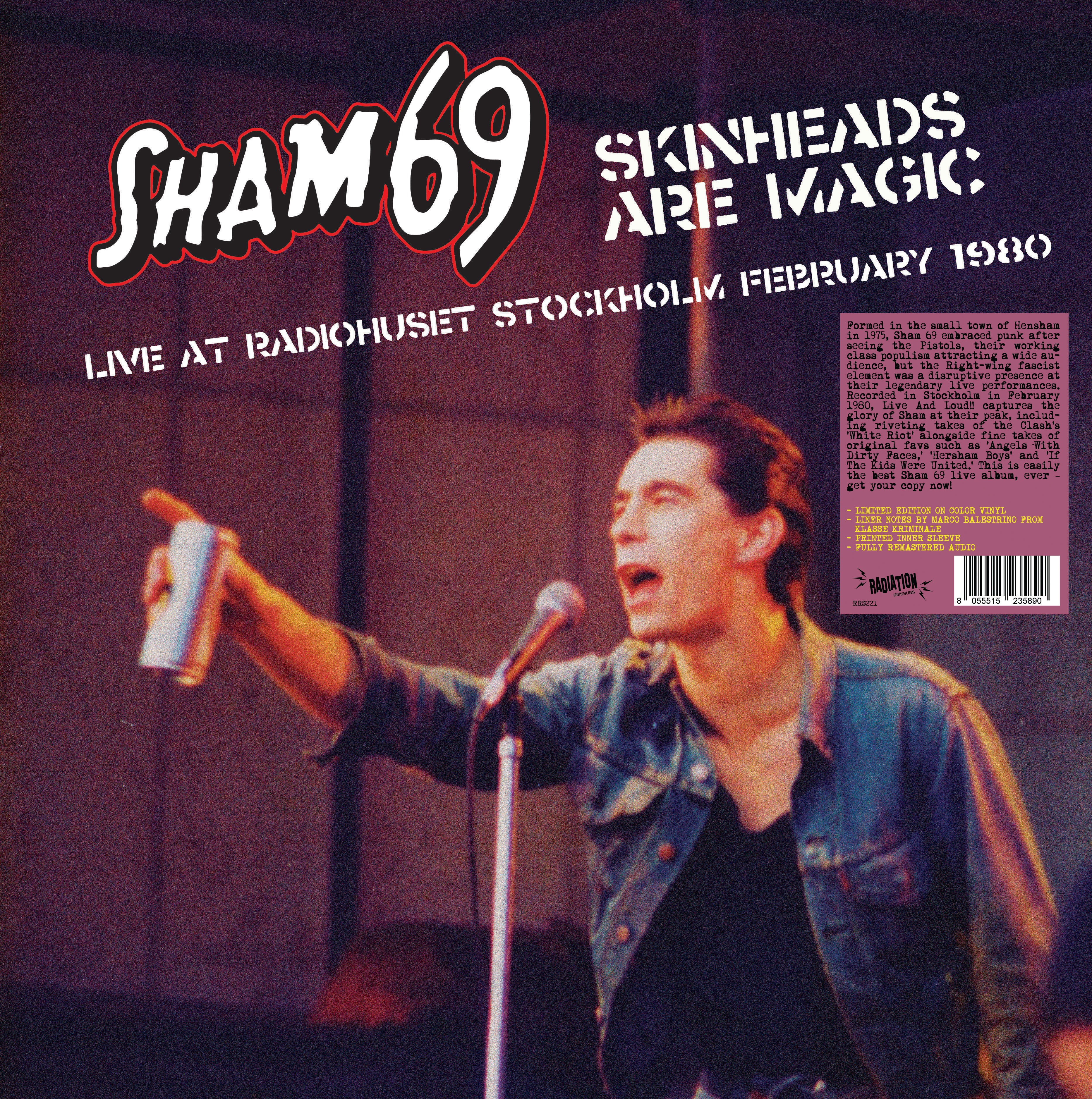 SHAM 69 (シャム 69) - Skinheads Are Magic : Live In Stockholm 02/02/1980 (Italy RSD 2024 限定再発「レッドマーブルヴァイナル」LP/New)