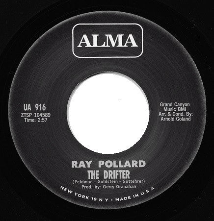 RAY POLLARD (レイ・ポラード) - The Drifter (UK 限定再発7インチ・シングル/New)哀愁スロウ・ノーザン大名曲!