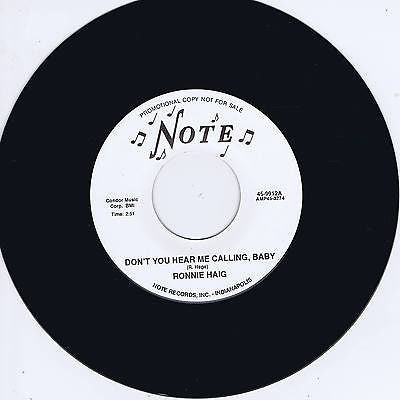 RONNIE HAIG (ロニー・ヘイグ) - Don't You Hear Me Calling, Baby / Traveler Of Love (US 限定リプロ再発7インチ/ New) '58年ストロール・ロカビリー名曲