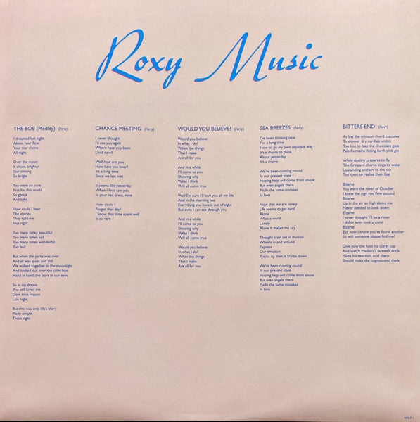 ROXY MUSIC (ロキシー・ミュージック) - Roxy Music < 1st Album > (EU 「ハーフスピード・マスター」リマスター復刻再発180g LP/NEW)