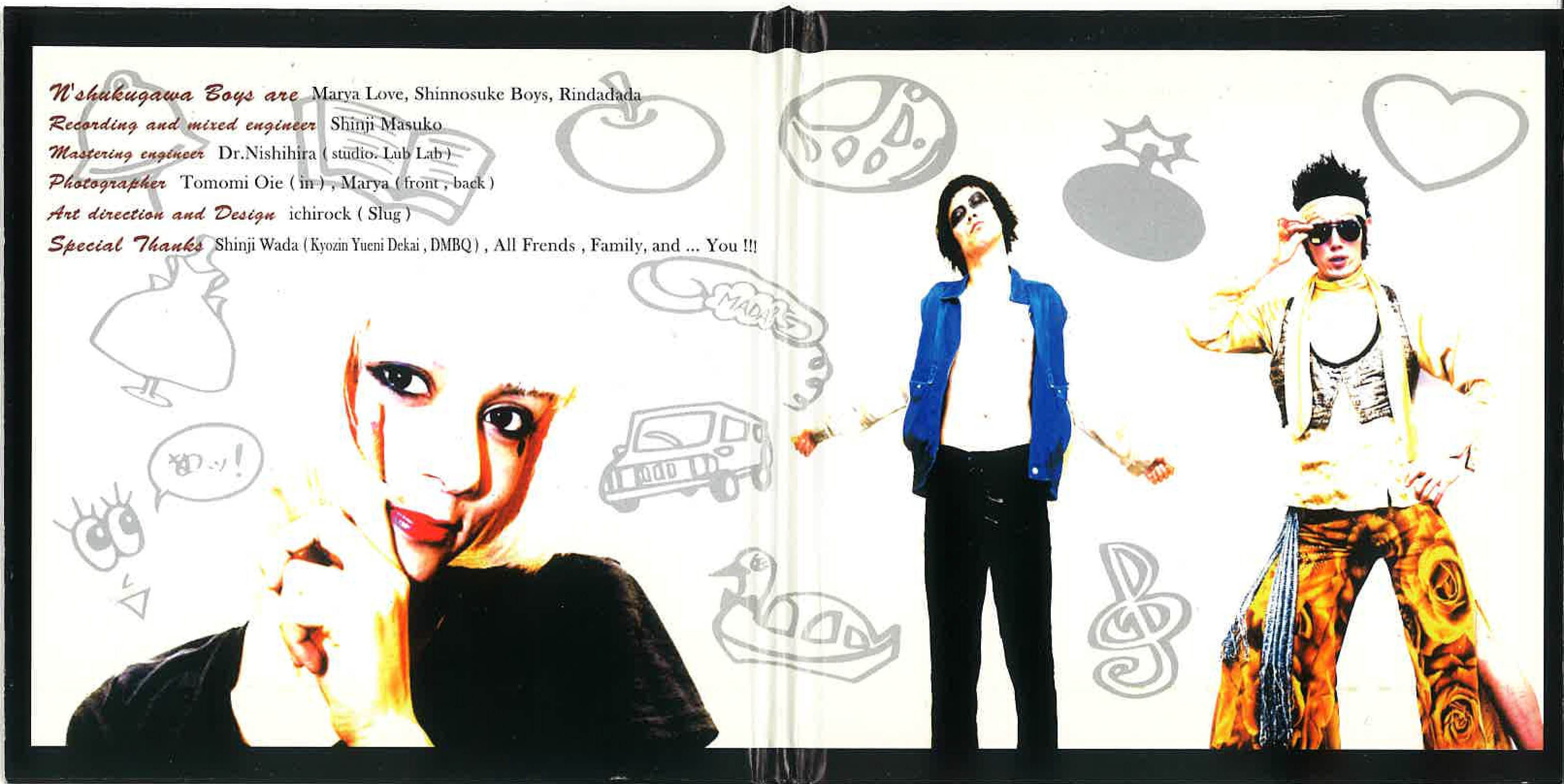 N’ SHUKUGAWA BOYS (N’ しゅくがわボーイズ) - Love Songs (Japan タイムボム 限定 「見開き紙ジャケ」CD/New) 「物語はちと?不安定」他名作’10年通算2作目