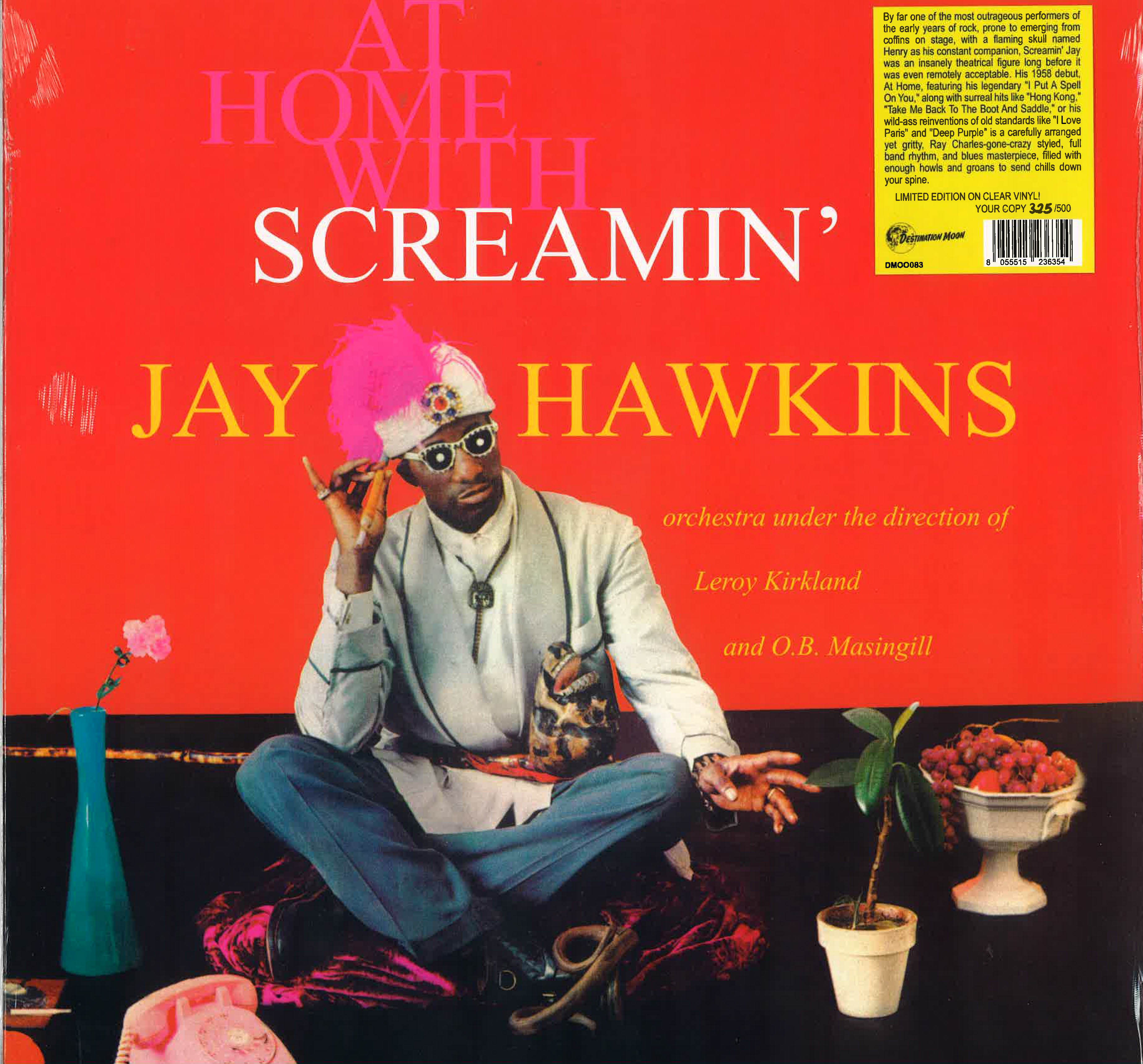 SCREAMIN’ JAY HAWKINS (スクリーミン・ジェイ・ホーキンス) - At Home With Screamin' Jay Hawkins (EU 限定500枚ナンバリング入り再発「クリア VINYL」LP/New - DMOO-083)58年デビュー・アルバム