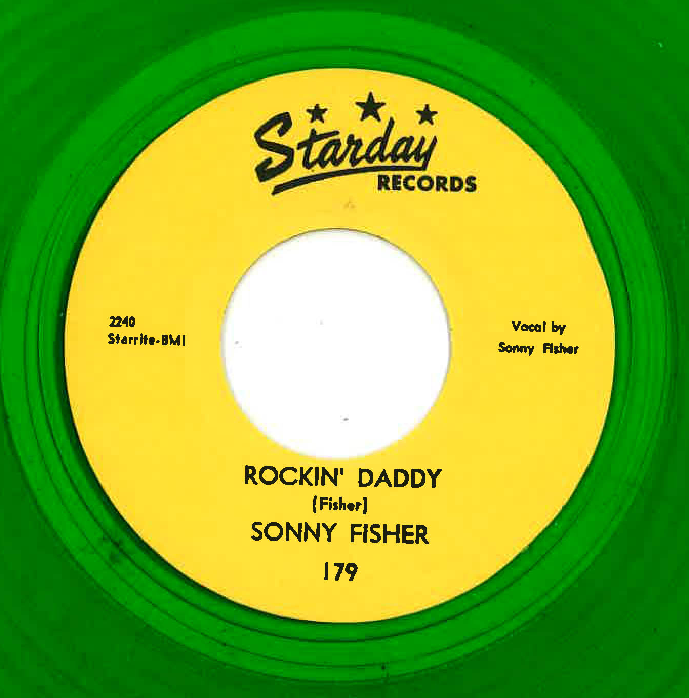 SONNY FISHER (ソニー・フィッシャー) - Rockin' Daddy / Hold Me Baby (US限定リプロ再発「クリア・グリーン VINYL」7インチ/New ) テディボーイ・ロカビリー古典!