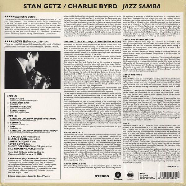 STAN GETZ / CHARLIE BYRD (スタン・ゲッツ / チャーリー・バード) - Jazz Samba (EU 限定復刻ボーナス入り再発「黒盤」180g ステレオ LP /New) '62年共演ボサノヴァ大名作!