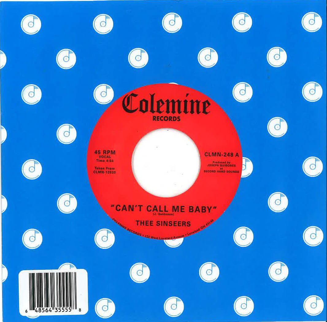 SINSEERS, THEE (ジー・シンシアーズ) - Can't Call Me Baby / Take A Chance (US 限定「赤盤」7インチ+カンパニースリーブ /New) 極上バラッド!