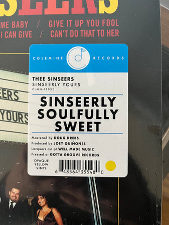 SINSEERS, THEE (ジー・シンシアーズ) - Sinseerly Yours (US 限定プレス「イエロー VINYL」LP-見開きジャケ/New) チカーノソウル界騒然'24年デビューアルバム!