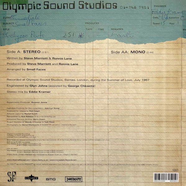 SMALL FACES (スモール・フェイセズ) - Itchycoo Park (UK 2021 RSD限定再発10インチ・ピクチャーディスク/New)