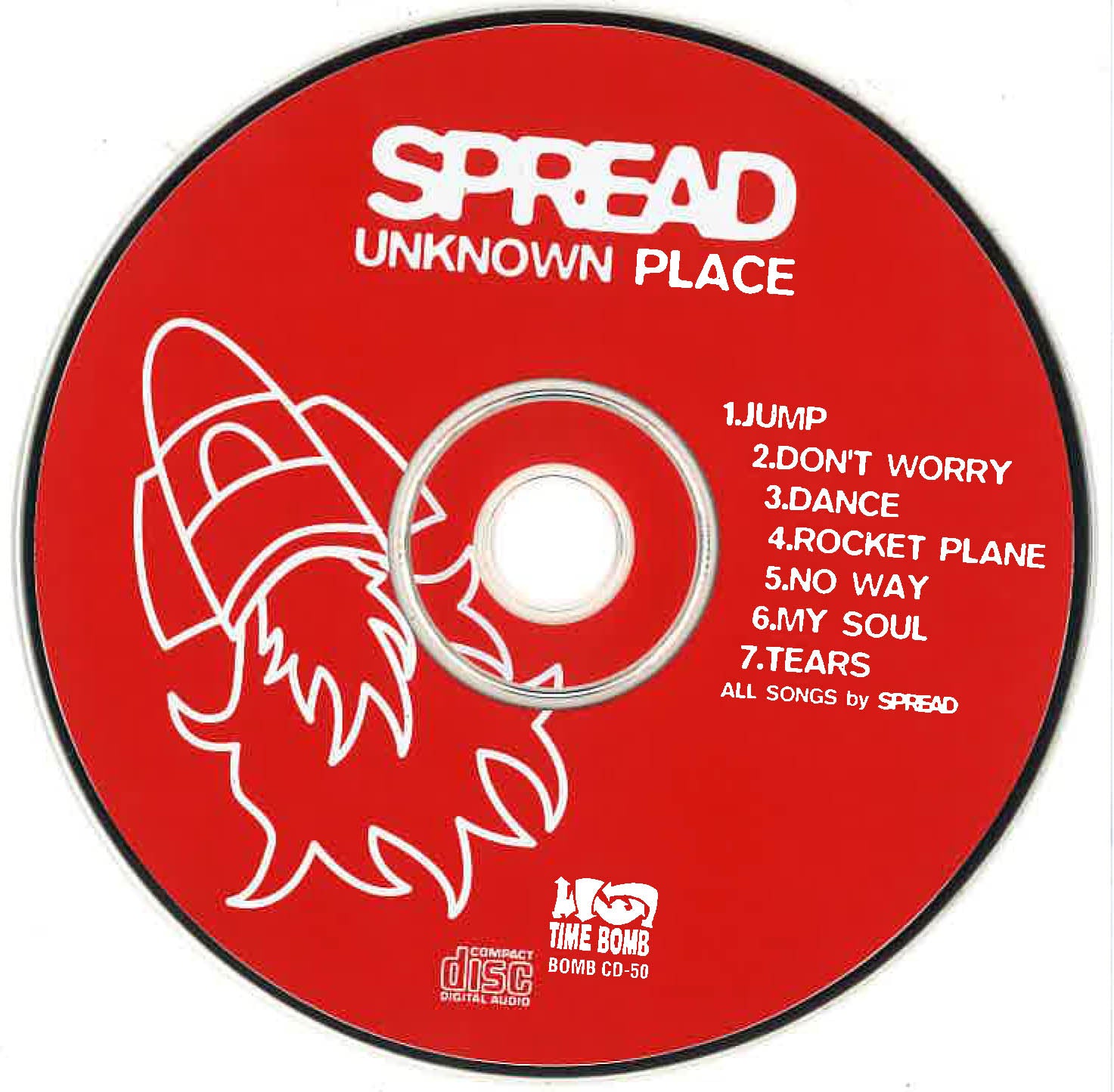 SPREAD (スプレッド) - Unknown Place (日本 タイムボム 限定CD/New) 大阪メロディック・パンク'97年発表7曲入りデビュー・ミニ・アルバム。