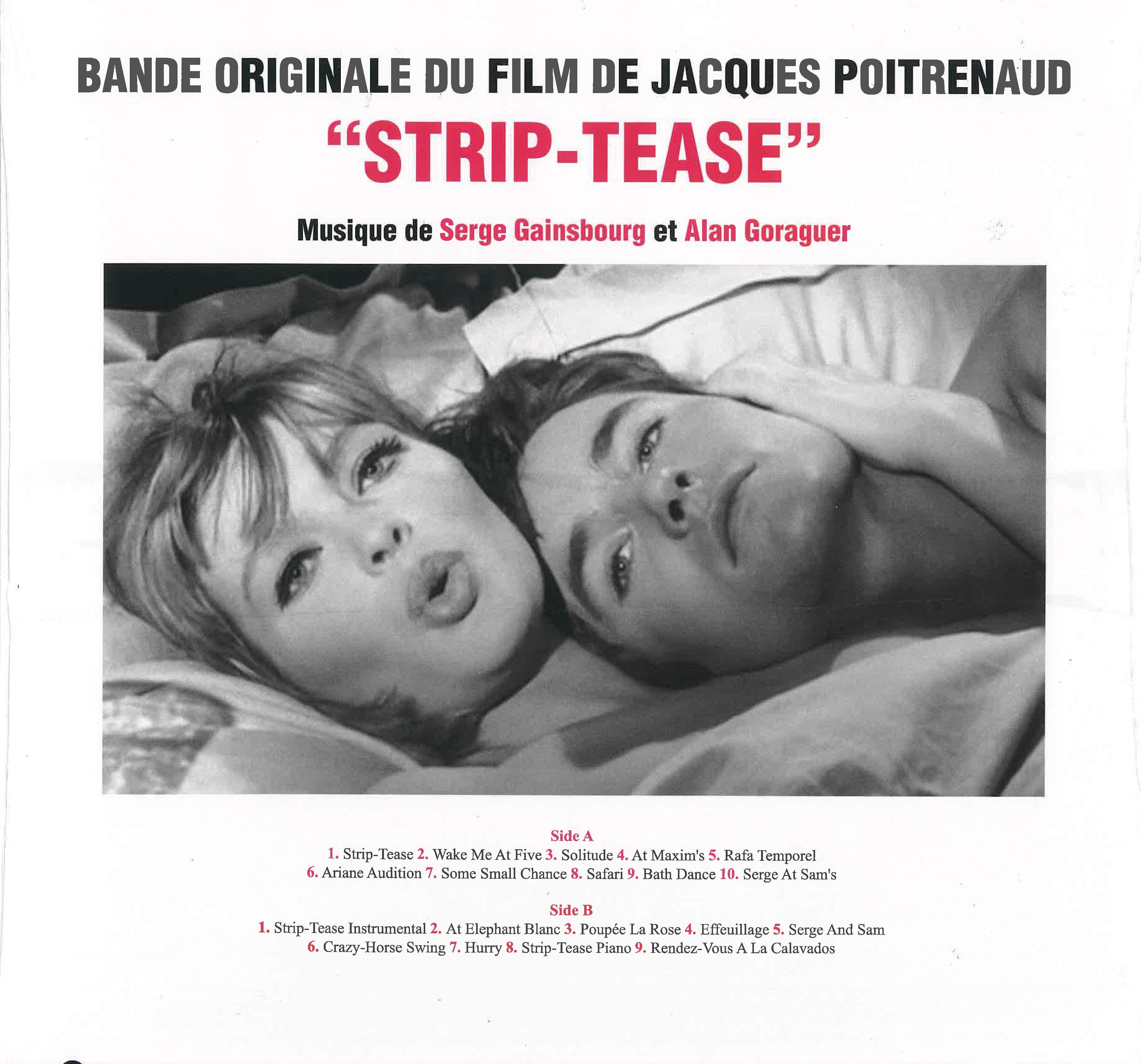 SERGE GAINSBOURG / ALAIN GORAGUER (サントラ:セルジュ・ゲンズブール & アラン・ゴラゲール) - Strip-Tease (EU 限定再発「カラー VINYL」LP/New) ニコ主演'63年仏映画「ストリップ・ティーズ」のサントラ
