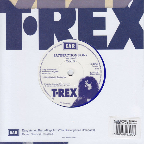 T.REX (T.レックス) - Truck On (Tyke) (Early Version) (UK 正規限定「ブルー VINYL」7インチ/T.REXカンパニースリーブ 付 /New) スタジオ録音別バージョン!