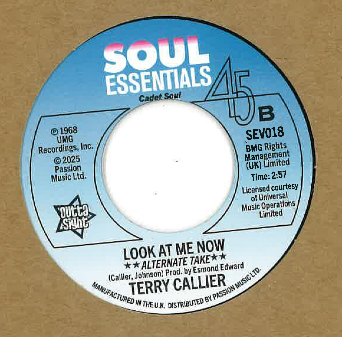 TERRY CALLIER (テリーキャリアー) - Look At Me Now (UK 限定再発7インチ・シングル/New)シカゴ・ノーザン名曲!