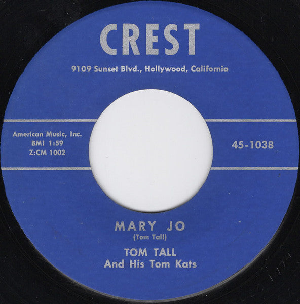 TOM TALL AND HIS TOM KATS (トム・トール&ザ・ヒズ・トムキャッツ) - Stack-A-Records / Mary Jo (US 限定リプロ再発 7インチ/ New)ボッピン・ロカビリージャイヴァー名曲
