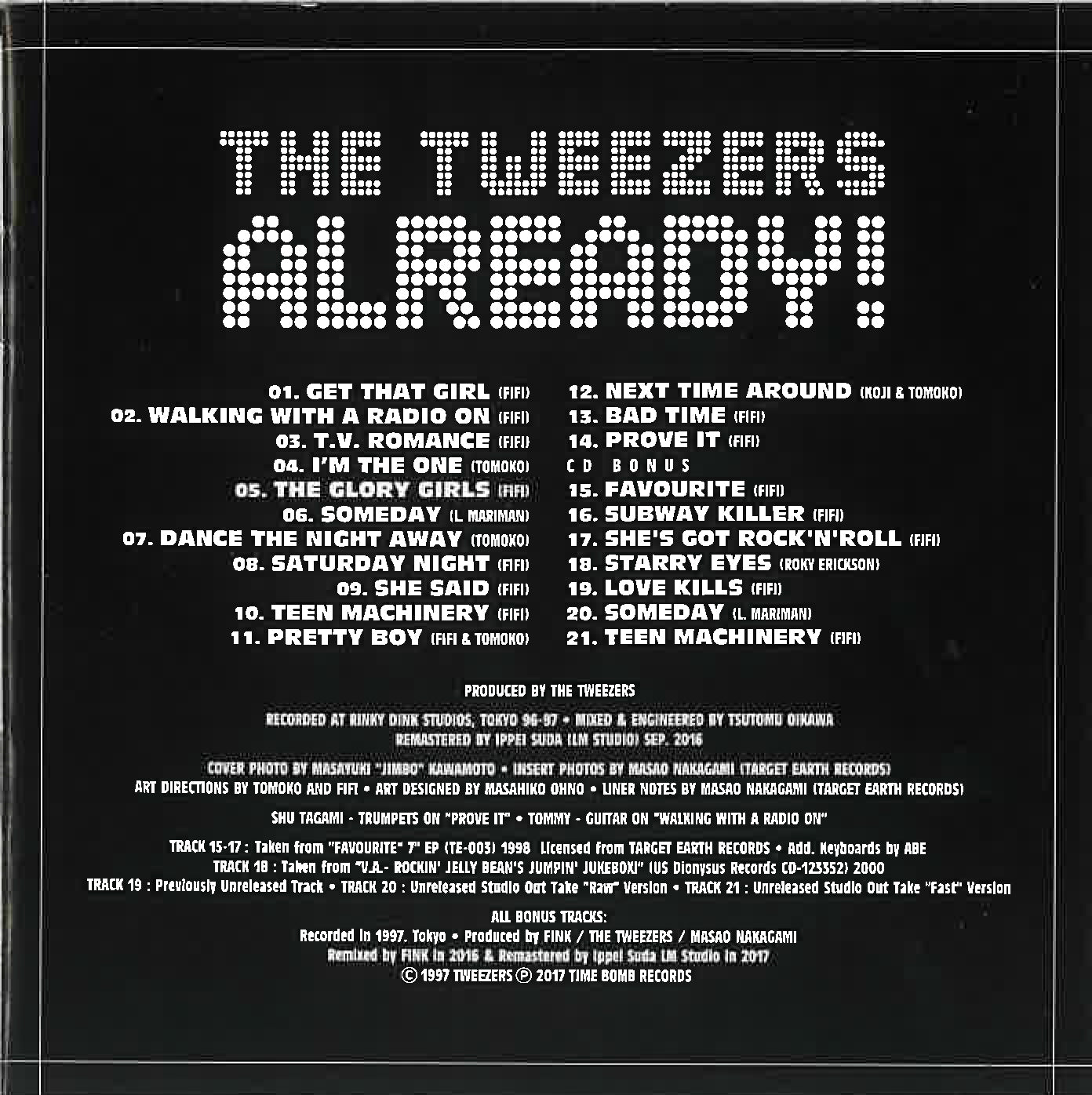 TWEEZERS (トゥイーザーズ) - ALREADY (Japan タイムボム 限定ボーナス入りリマスター再発「見開き厚紙ジャケ」CD/New) '97年伝説のデビュー・アルバム