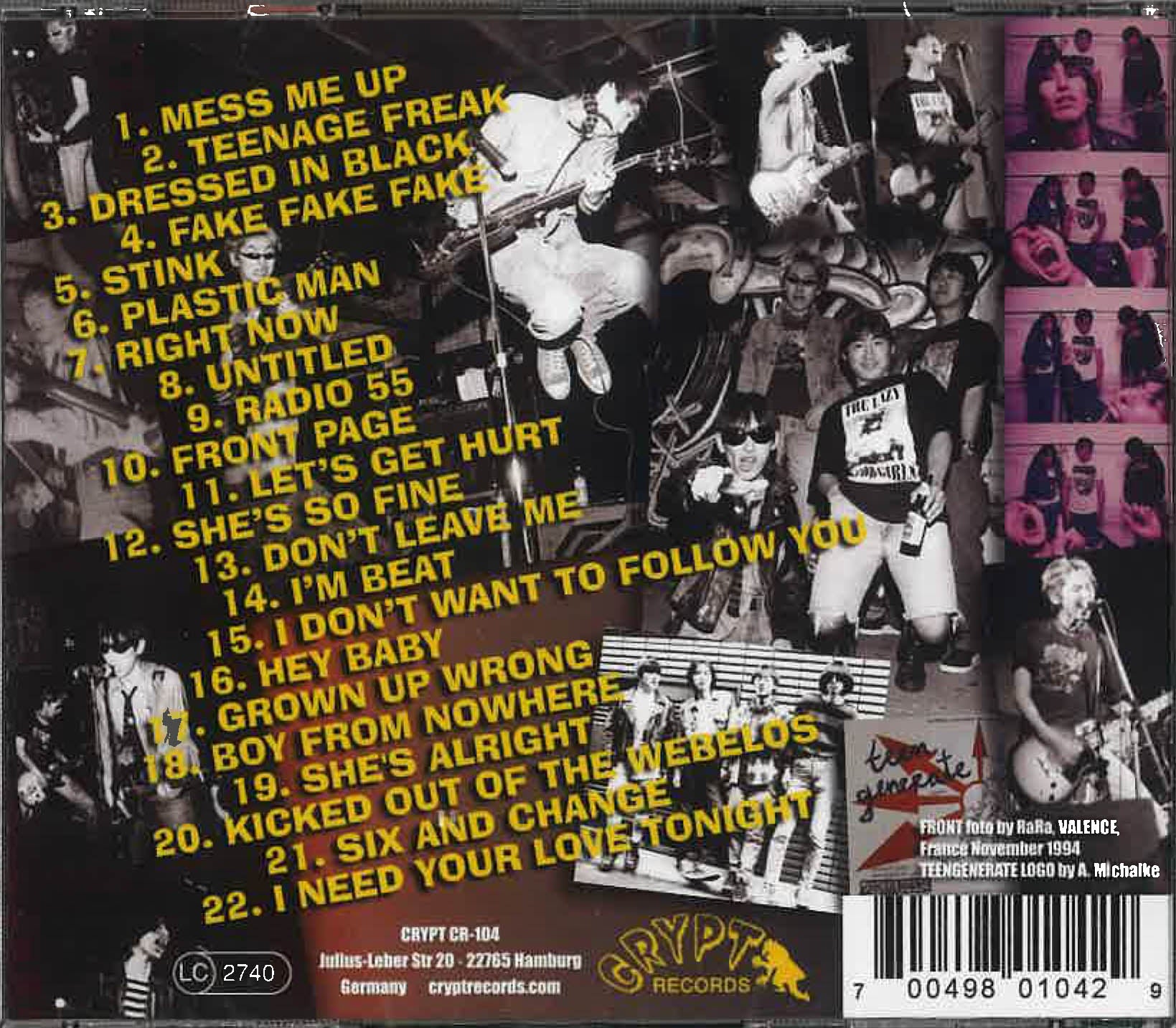 TEENGENERATE (ティーンジェネレート) - Get More Action! (ドイツ限定17曲入りCD/廃盤 New)幻のセカンド・アルバム!