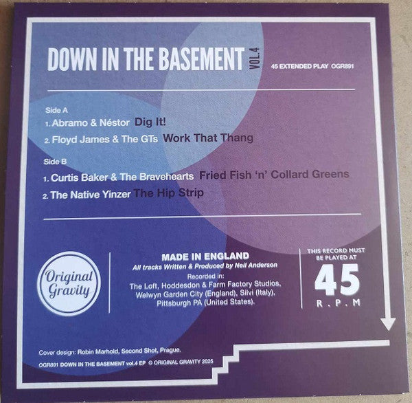V.A (オリジナル・グラヴィティ社のMODインスト シリーズコンピ弾4弾) - Down In The Basement Vol. 4 (UK 限定ジャケ付き4曲入り7インチEP/New)