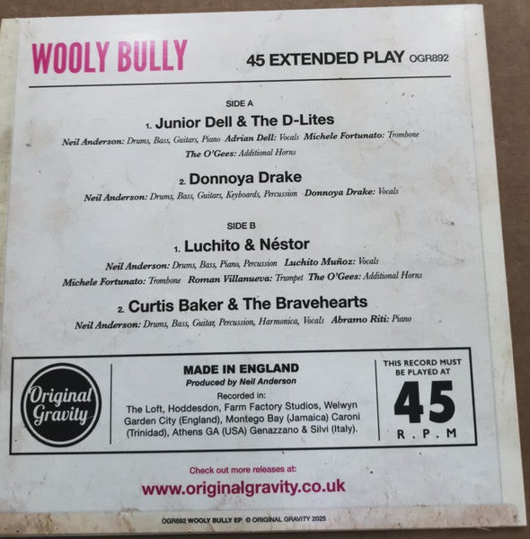 V.A (オリジナル・グラヴィティ社のカヴァコンピ) - Wooly Bully (UK 限定ジャケ付き4曲入り7インチEP/New)