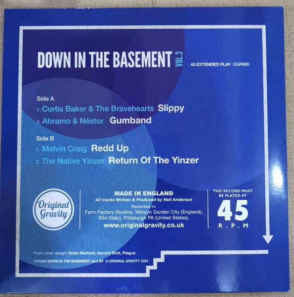 V.A (オリジナル・グラヴィティ社のMODインスト シリーズコンピ弾3弾) - Down In The Basement Vol. 3 (UK 300枚限定ジャケ付き4曲入り7インチEP/New)