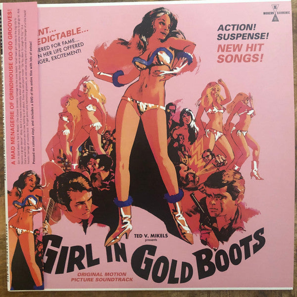 O.S.T.- V.A. ('68年ゴーゴーダンス界犯罪ドラマ(カルト)映画サントラ!) - Girl In Gold Boots (US 限定「クリア・ゴールド Vinyl」LP+帯、映画のDVD /New )