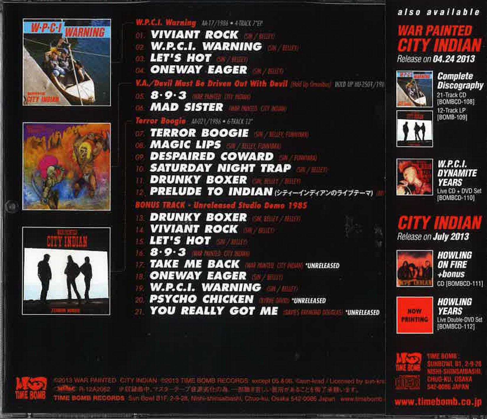 WAR PAINTED CITY INDIAN (ウォー・ペインテッド・シティ・インディアン) - Complete Discography (Japan タイムボム 限定 CD/New) 関西ハードコア・レジェンド全21曲入りコンピ!