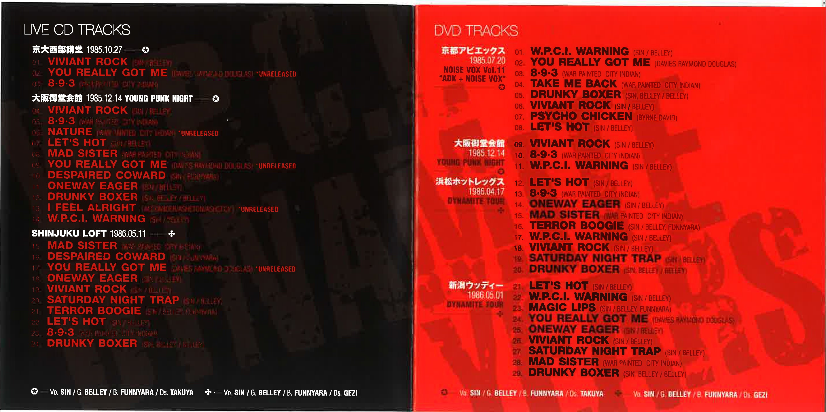 WAR PAINTED CITY INDIAN (ウォー・ペインテッド・シティ・インディアン) - W.P.C.I. Dynamite Years (Japan タイムボム 限定 CD + DVD セット /New) 関西ハードコア・レジェンドのライブ音源&映像セット!