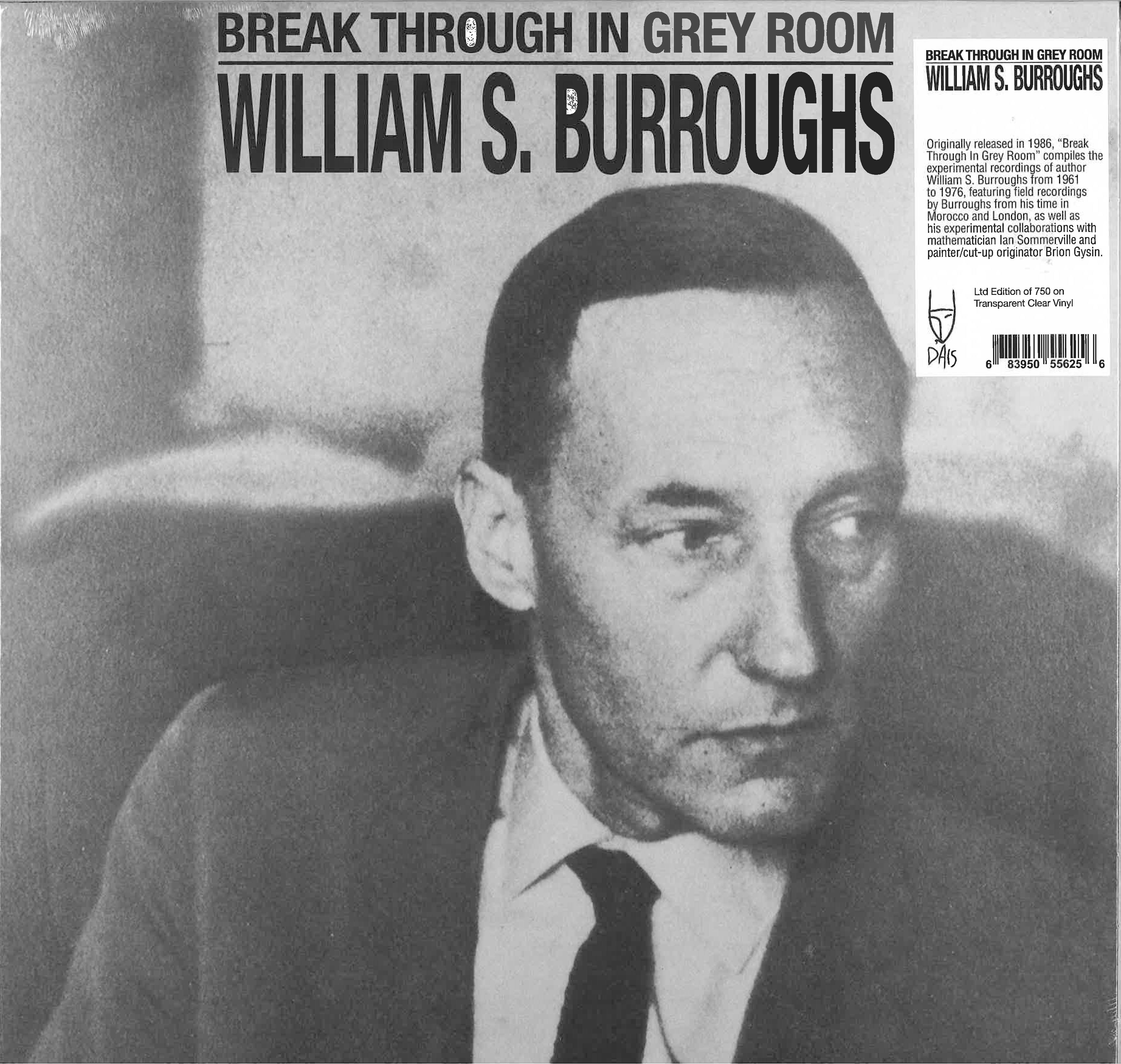 WILLIAM S. BURROUGHS (ウィリアム・S・バロウズ) - Break Through In Grey Room (US 750枚限定復刻再発クリア・ヴァイナル LP/New)