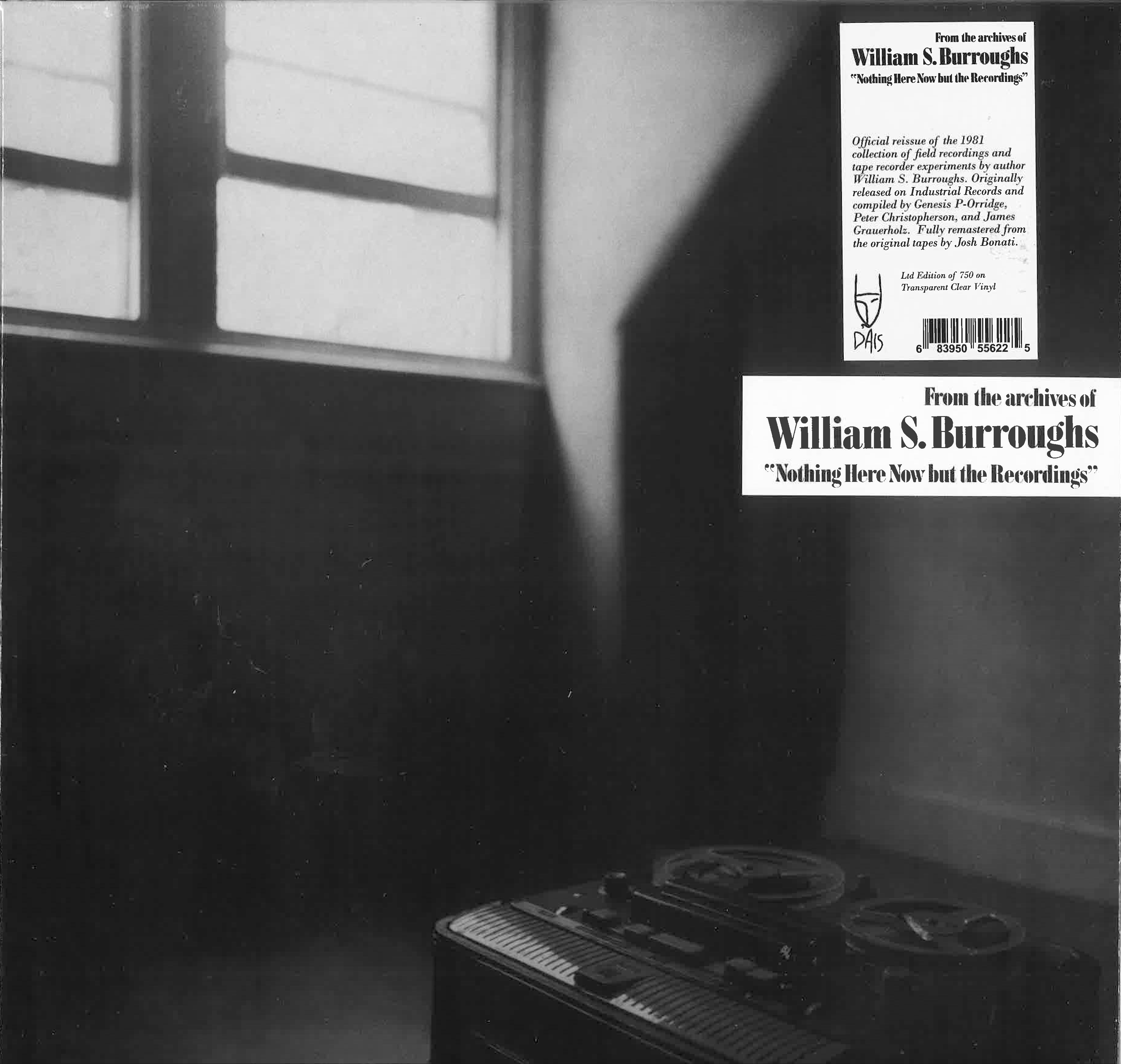 WILLIAM S. BURROUGHS (ウィリアム・S・バロウズ) -Nothing Here Now But The Recordings (US 750枚正規限定復刻再発クリア・ヴァイナル LP/New)
