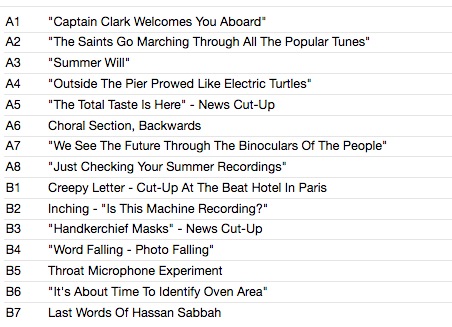 WILLIAM S. BURROUGHS (ウィリアム・S・バロウズ) -Nothing Here Now But The Recordings (US 750枚正規限定復刻再発クリア・ヴァイナル LP/New)