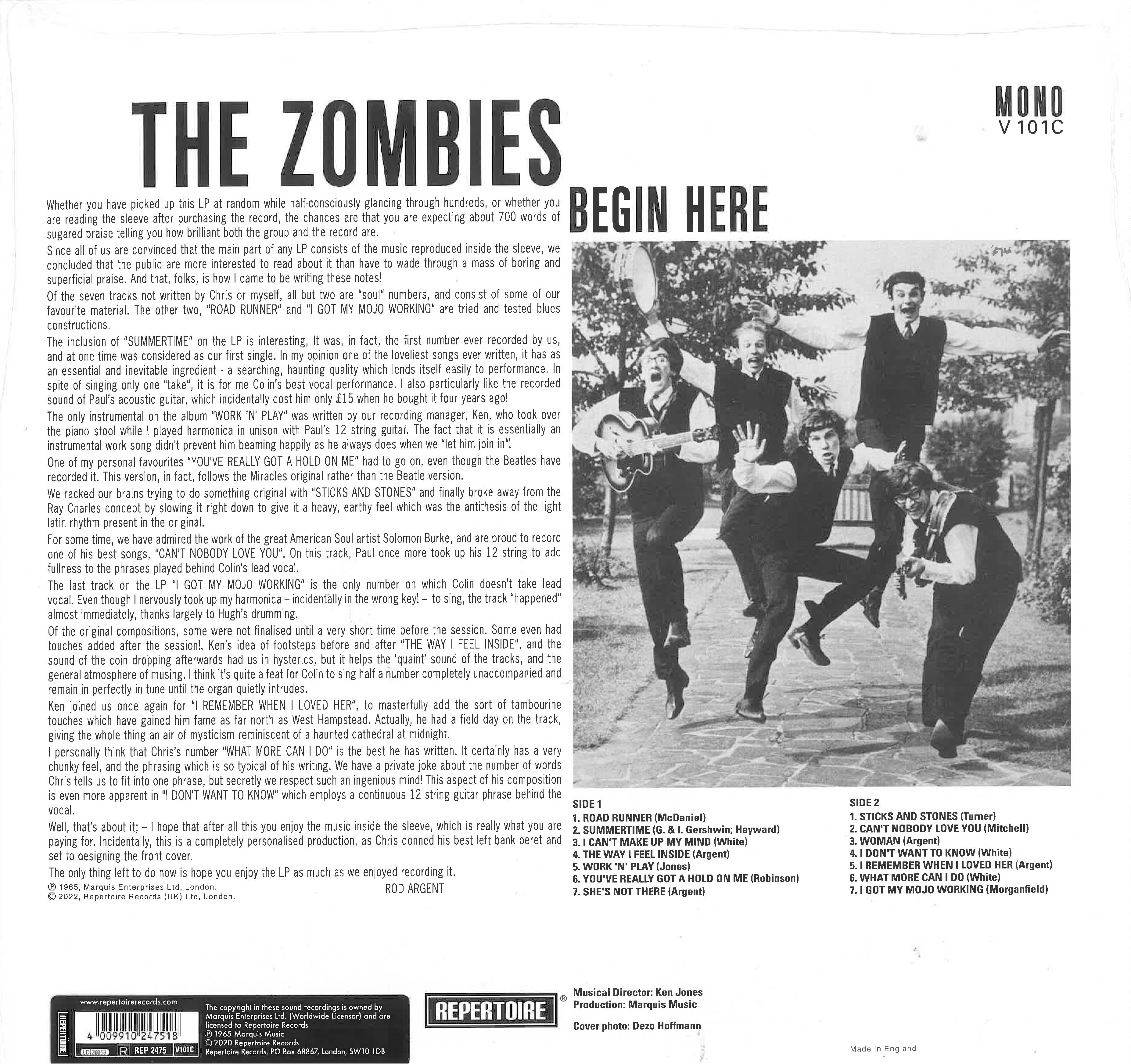 ZOMBIES (ゾンビーズ) - Begin Here (UK限定リマスター再発「ホワイト VINYL」180g モノラル LP/New) '65年名作デビュー・アルバム!