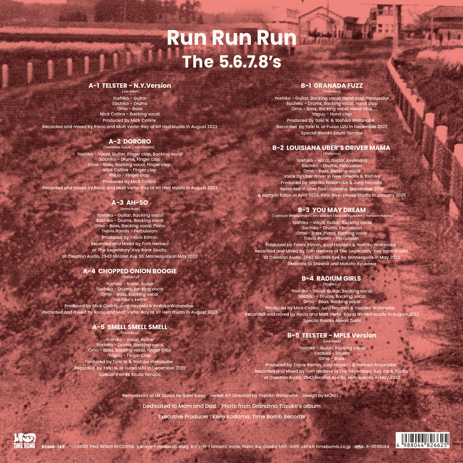 5.6.7.8’S , The (ザ・ファイブ・シックス・セブン・エイツ) - Run Run Run (Japan タイムボム 700 枚限定プレスLP/New) 結成40周年'26年新作アルバム!26.5/30(土)発売、先行予約受付中!