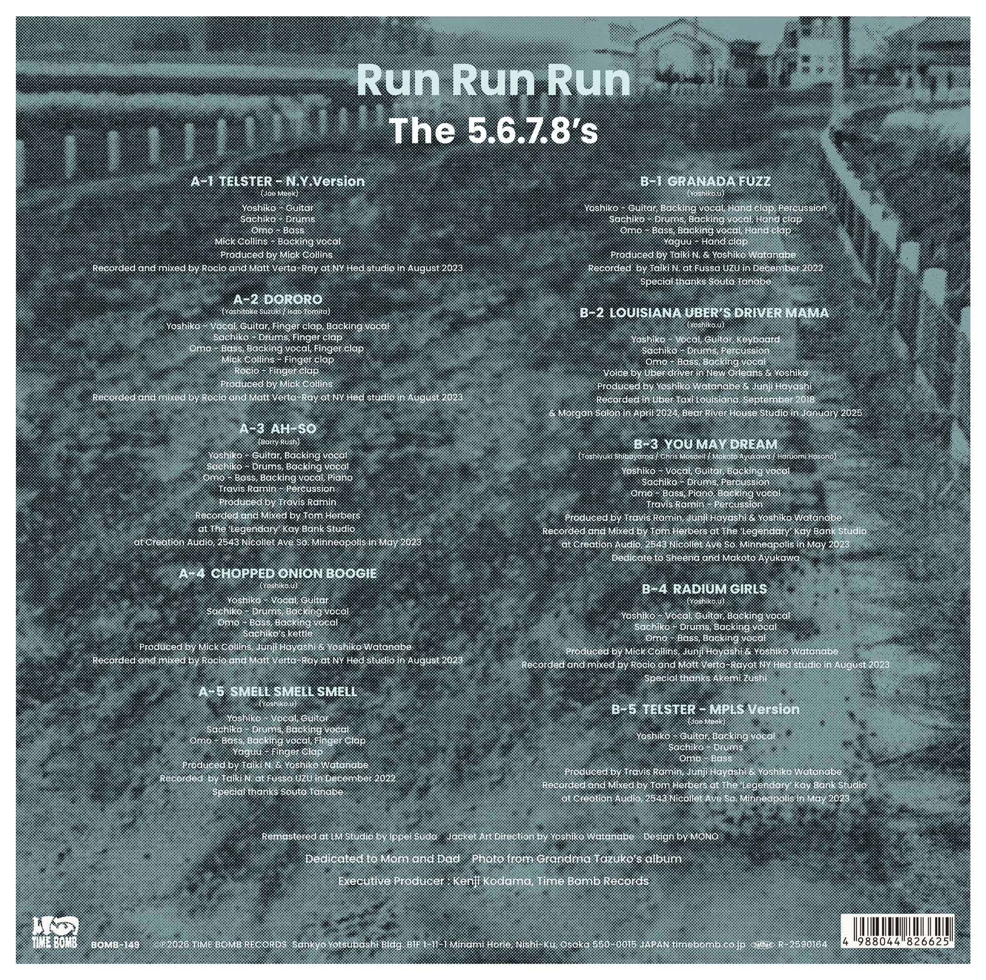 5.6.7.8’S , The (ザ・ファイブ・シックス・セブン・エイツ) - Run Run Run (Japan タイムボム 限定再発「ジャケ色違い(ブルー)」 LP) 結成40周年'26年新作アルバム!26.7/31(金)発売
