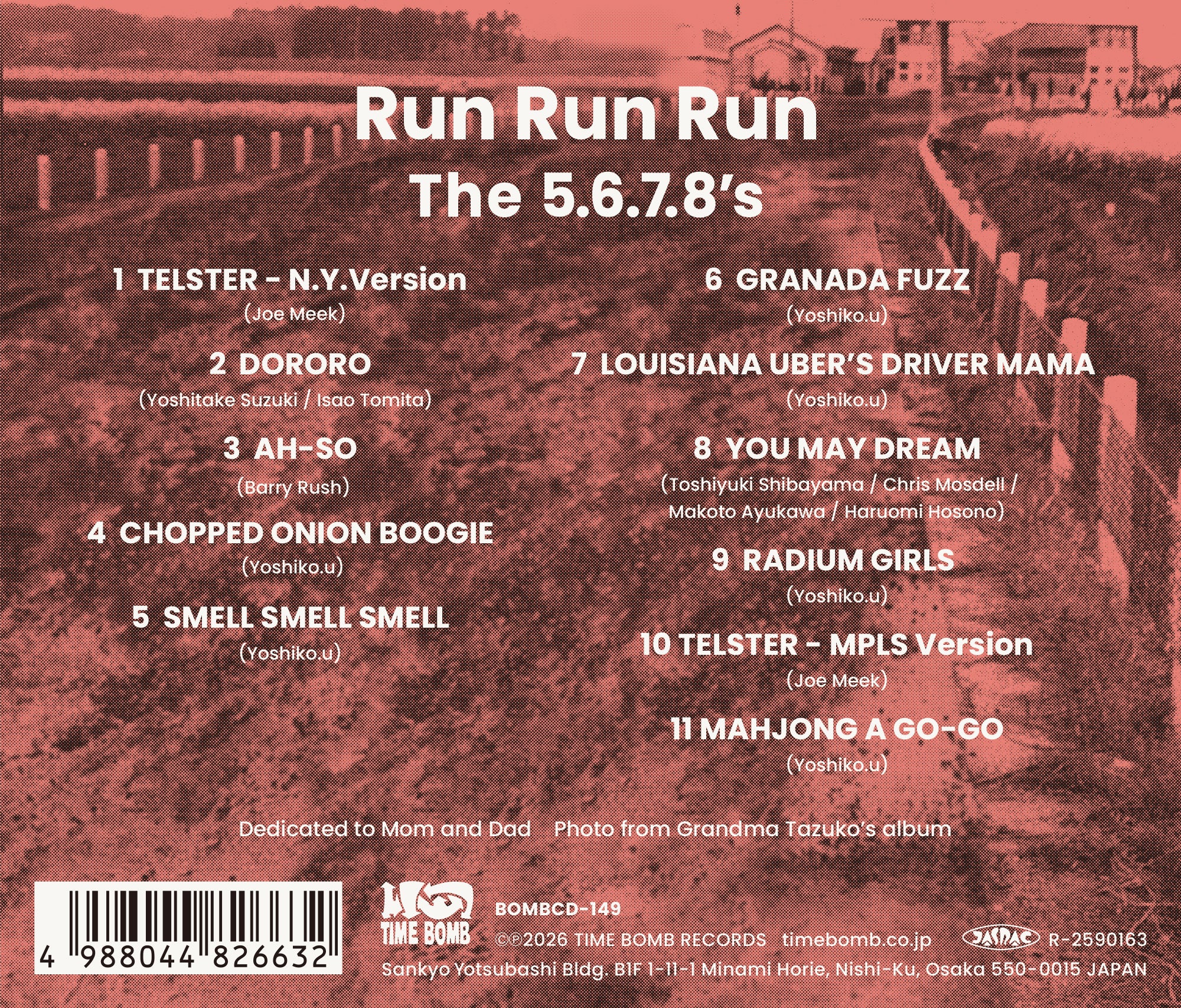 5.6.7.8’S , The (ザ・ファイブ・シックス・セブン・エイツ) - Run Run Run (Japan タイムボム ボーナス入り CD/New) 結成40周年'26年新作アルバム!26.5/30(土)発売、先行予約受付中!
