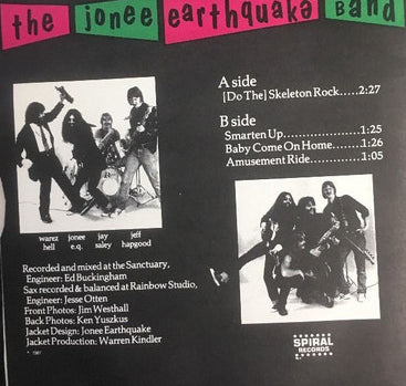 JONEE EARTHQUAKE BAND, THE (ザ・ジョニー・アースクエイク・バンド) - Do The Skeleton Rock (US オリジナル 7"「廃盤 New」残少!) '81年セカンドシングル!