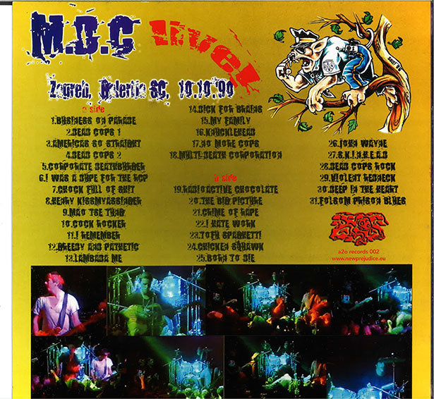 MDC (エム・ディー・シー) - Live Zagreb, Galerija SC. 10.10.1990. (German 限定プレス LP/ New) ザグレブ (クロアチア)ライブ!怒涛の31曲!