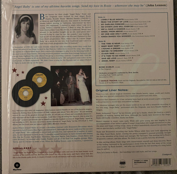 ROSIE (& THE ORIGINALS) (ロージー&ザ・オリジナルズ) - Lonely Blue Nights (EU 限定ボーナス入り再発180g LP/ New)極上恋愛バラッド「エンジェルベイビー」含む'61年名作