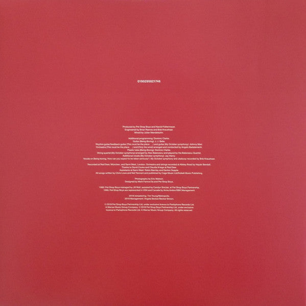 PET SHOP BOYS (ペット・ショップ・ボーイズ) - Behaviour. (EU 限定復刻リマスター再発180グラム重量 LP/NEW)