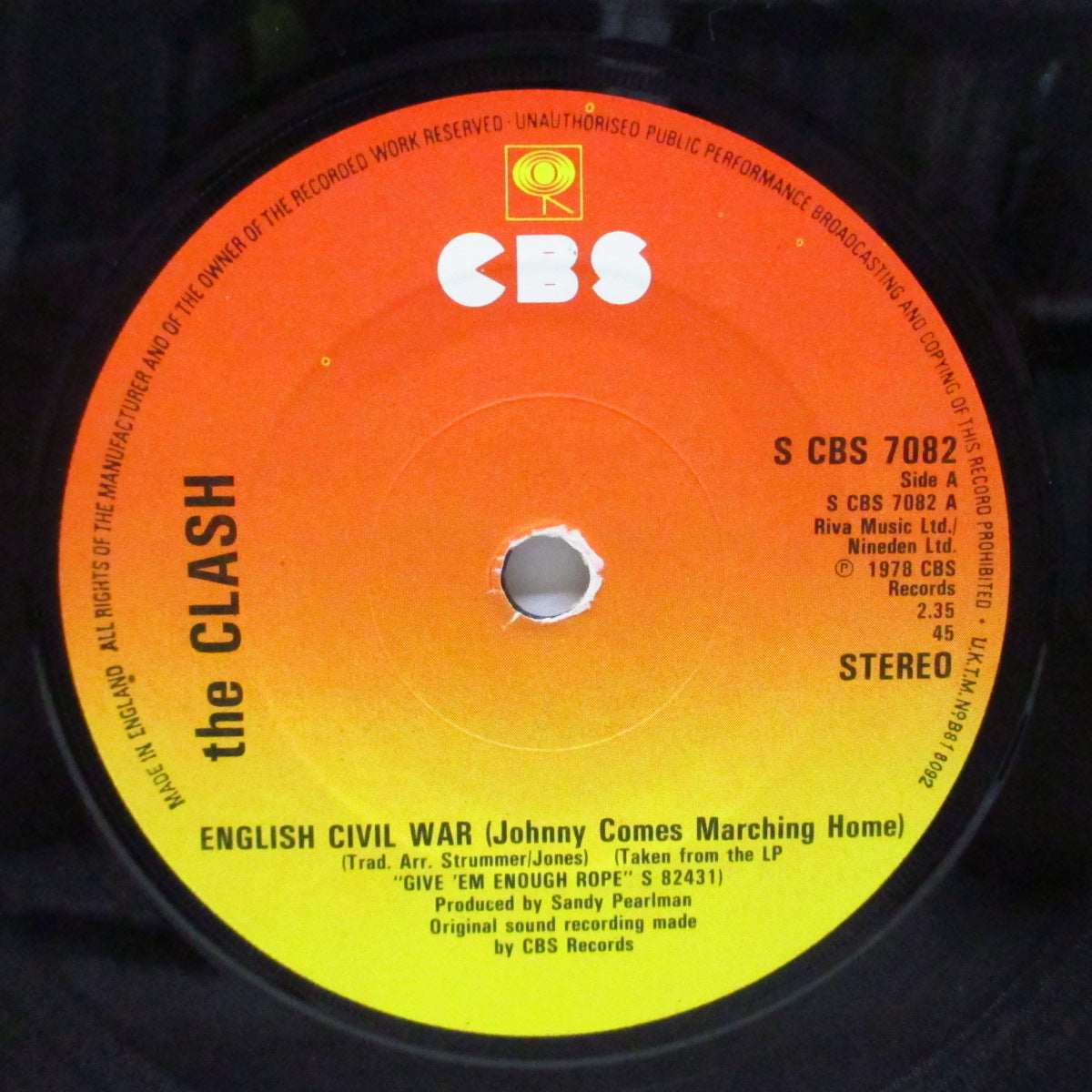 CLASH, THE (ザ・クラッシュ) - English Civil War (UK オリジナル 7"+「カーブ・カット」ジャケ)