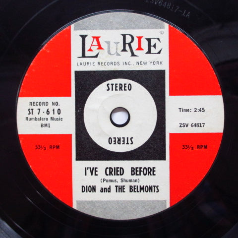 DION & THE BELMONTS - I've Cried Before (Juke Stereobox)