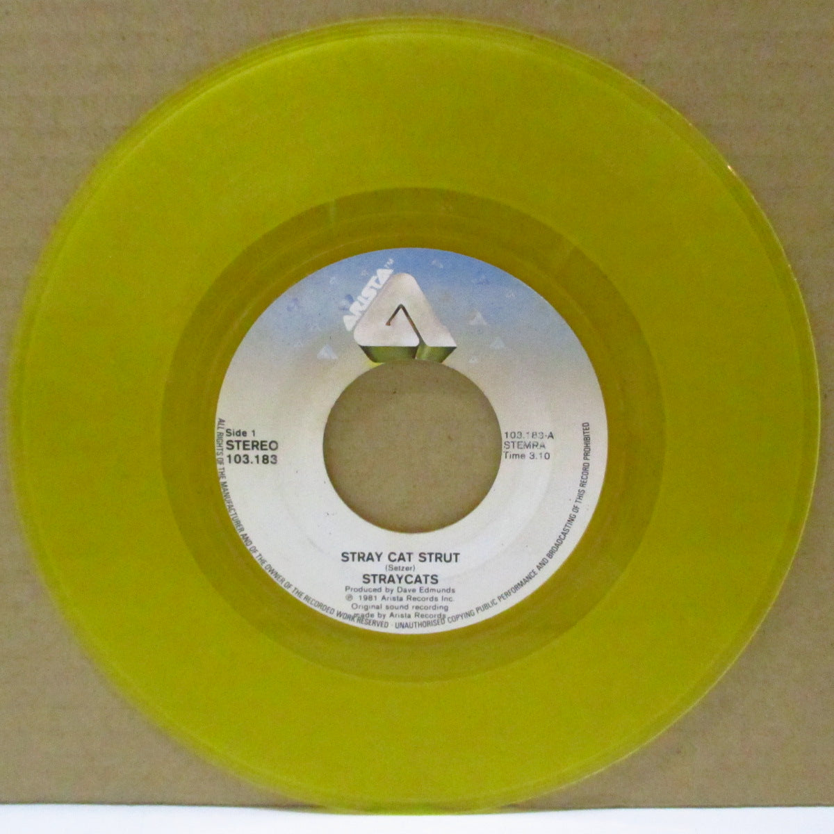 STRAY CATS (ストレイ・キャッツ) - Stray Cat Strut (Dutch 限定クリアイエローヴァイナル 7")