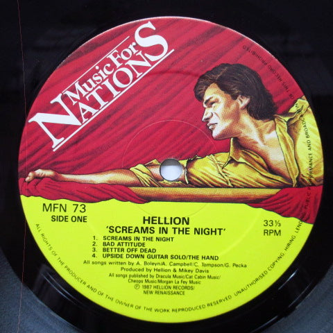 HELLION (ヘリオン) - Screams In The Night (UK Orig.LP)