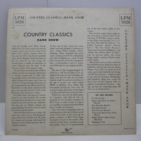 HANK SNOW - Country Classics (US Orig.Mono 10" LP)