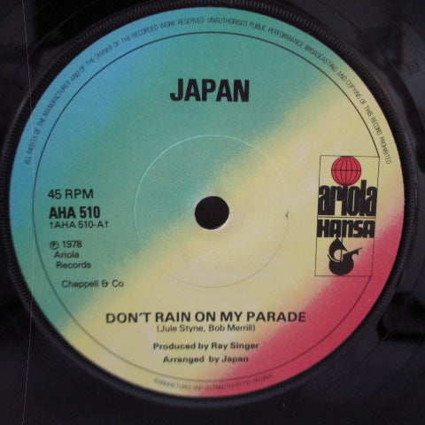 JAPAN (ジャパン) - Don't Rain On My Parade (UK オリジナル 7"+Black Die-Cut Sleeve)