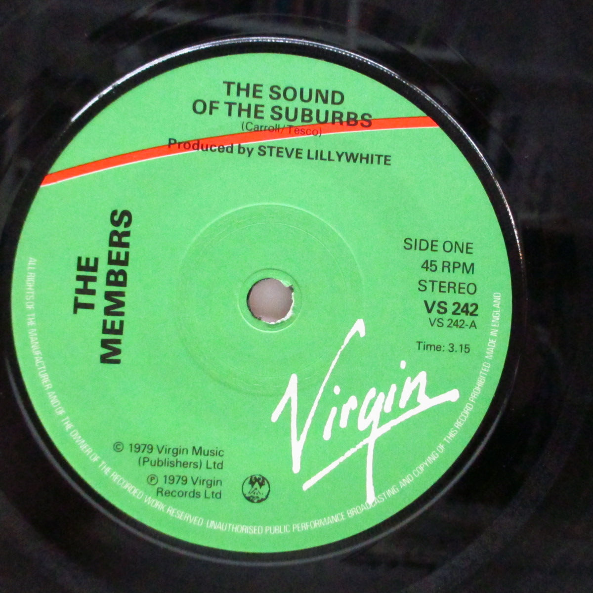 MEMBERS, THE (ザ ・メンバーズ) - The Sound Of The Suburbs (UK オリジナル・ブラックヴァイナル 7"/マット固紙折り返ジャケ) 限定のクリア盤とは別ジャケ!